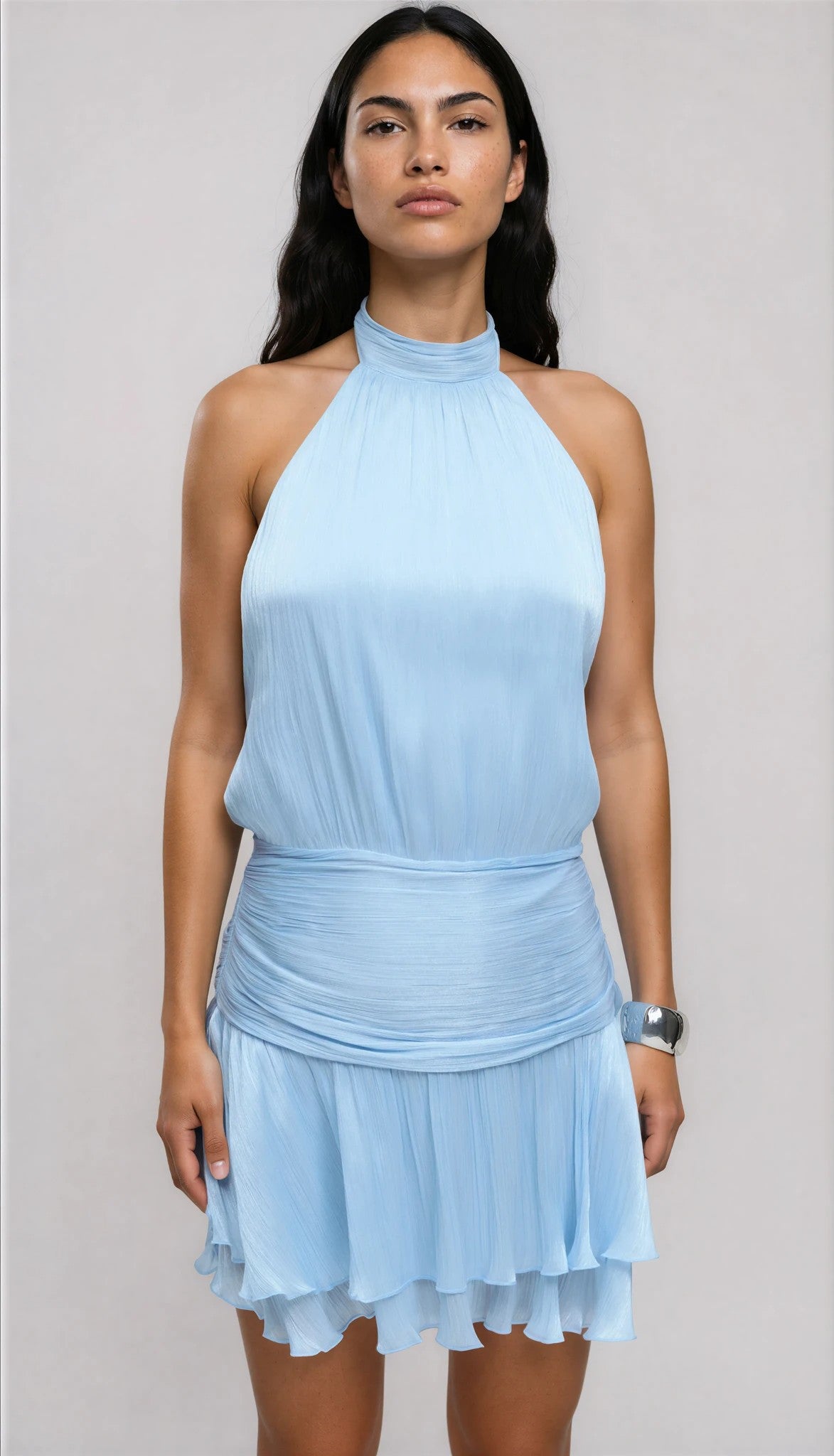 Gina Tricot / Halter neck mini dress / Heather (8422)