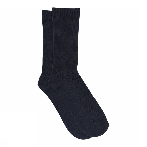 mp Denmark / Fine wool rib socks / Navy