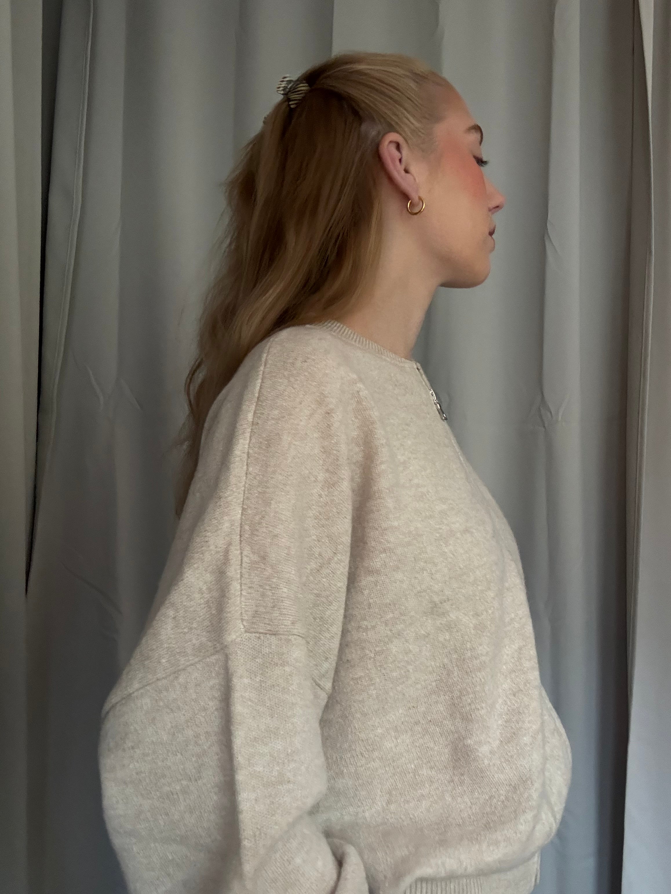Greymarl / Jackie Bomber Knit / Sand