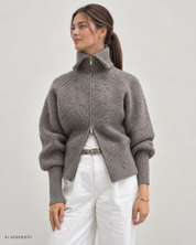 Gina Tricot / Knitted zip cardigan / Feather gray