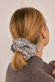 Pailletten-Haargummi FQ93: Weiß