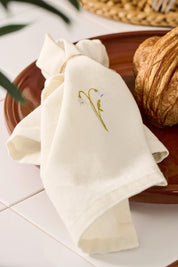 Ib Laursen / Stoffserviette Flora m/Schneeglöckchen butter