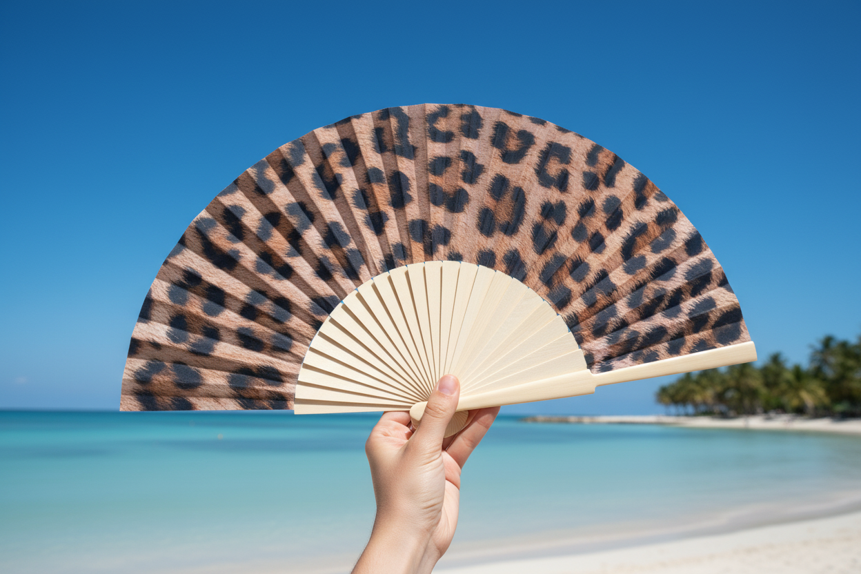 Fantastico Fans - Fächer mit Leopardenmuster, 23 cm Fächer