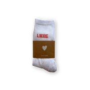 SOCKEN - LIEBE coral - weiß: 40-45