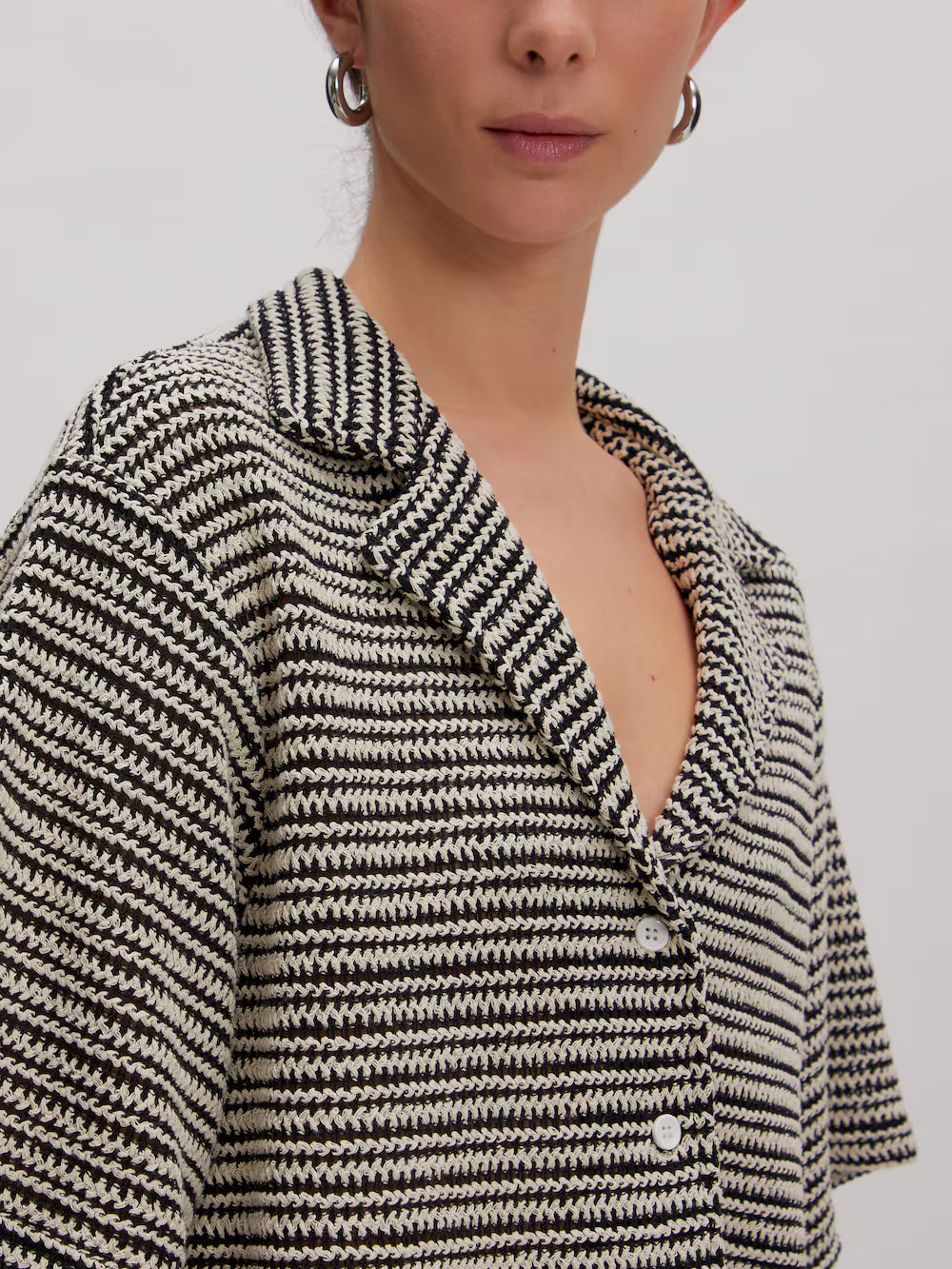 Edited / Karlotta Shirt / Black - Cream Stripe