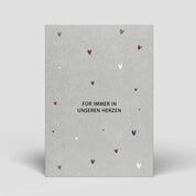 Naturbedacht - Postkarte Trauer - Für immer in unseren Herzen - Nr. 114