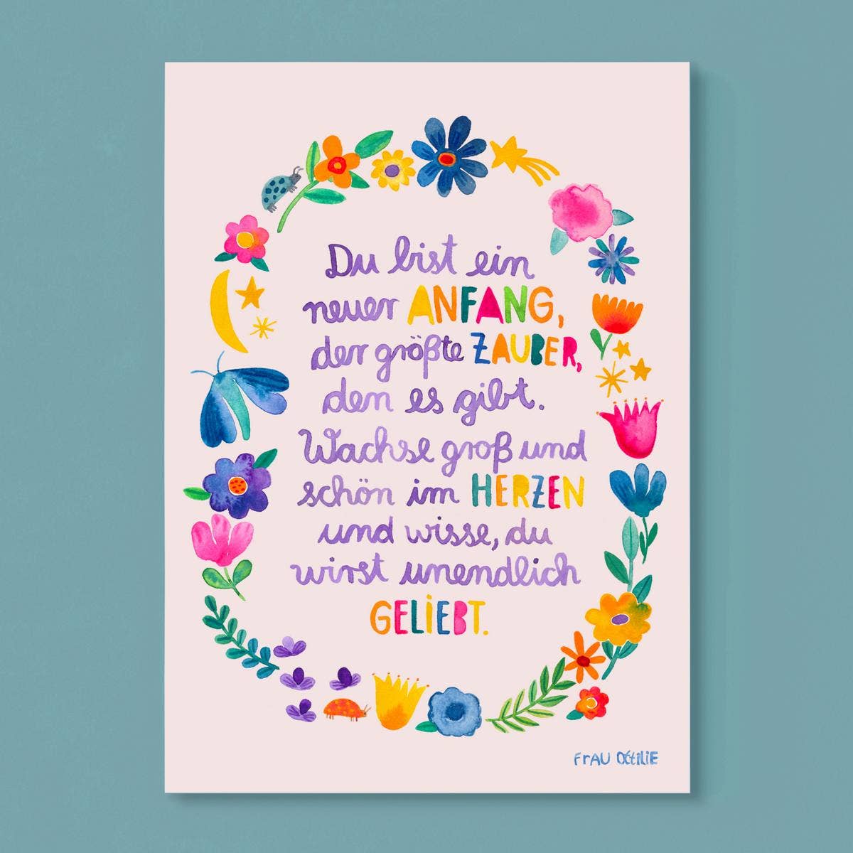 Frau Ottilie / Print A4 *Baby* (Edition mit Blumen)