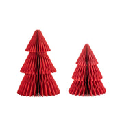 Honigwaben-Stehender Weihnachtsbaum Tiefrot - 2er-Set