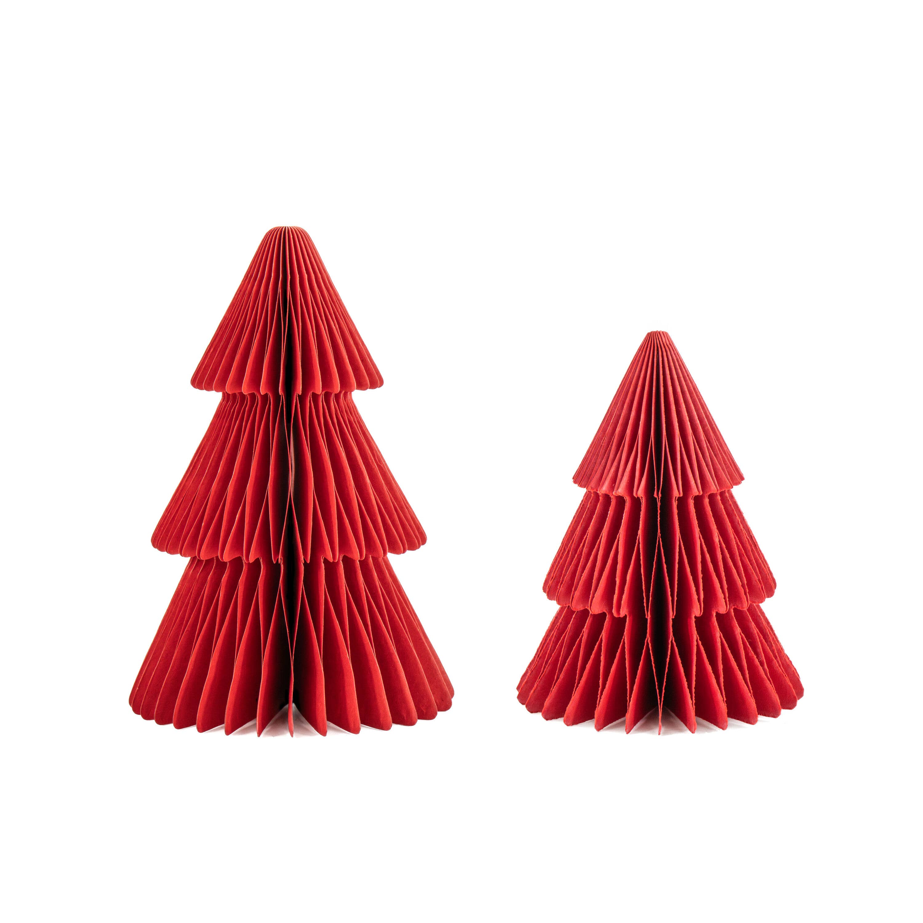 Honigwaben-Stehender Weihnachtsbaum Tiefrot - 2er-Set