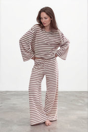Gina Tricot / Striped soft trousers / Rhododendron