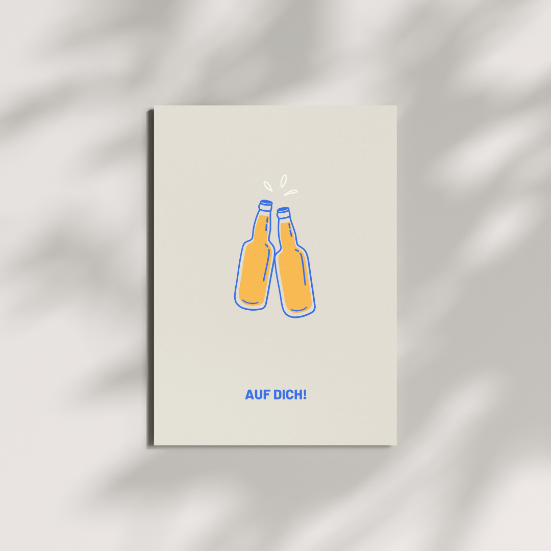 HERR&FRAUHEMPEL - Postkarte - AUF DICH! Bier