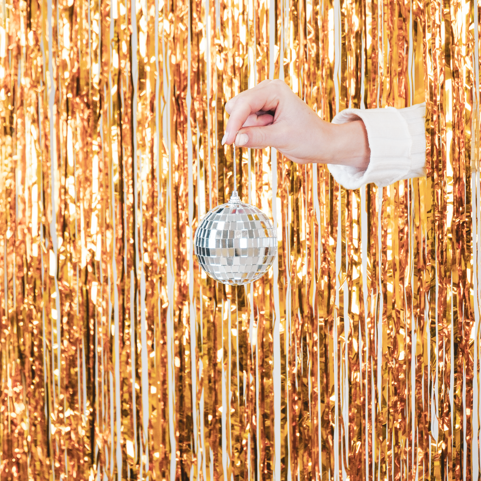 Weihnachtsdekoration - Weihnachtsanhänger - Discokugel - Schaumstoff - Silber - 10x10x10cm