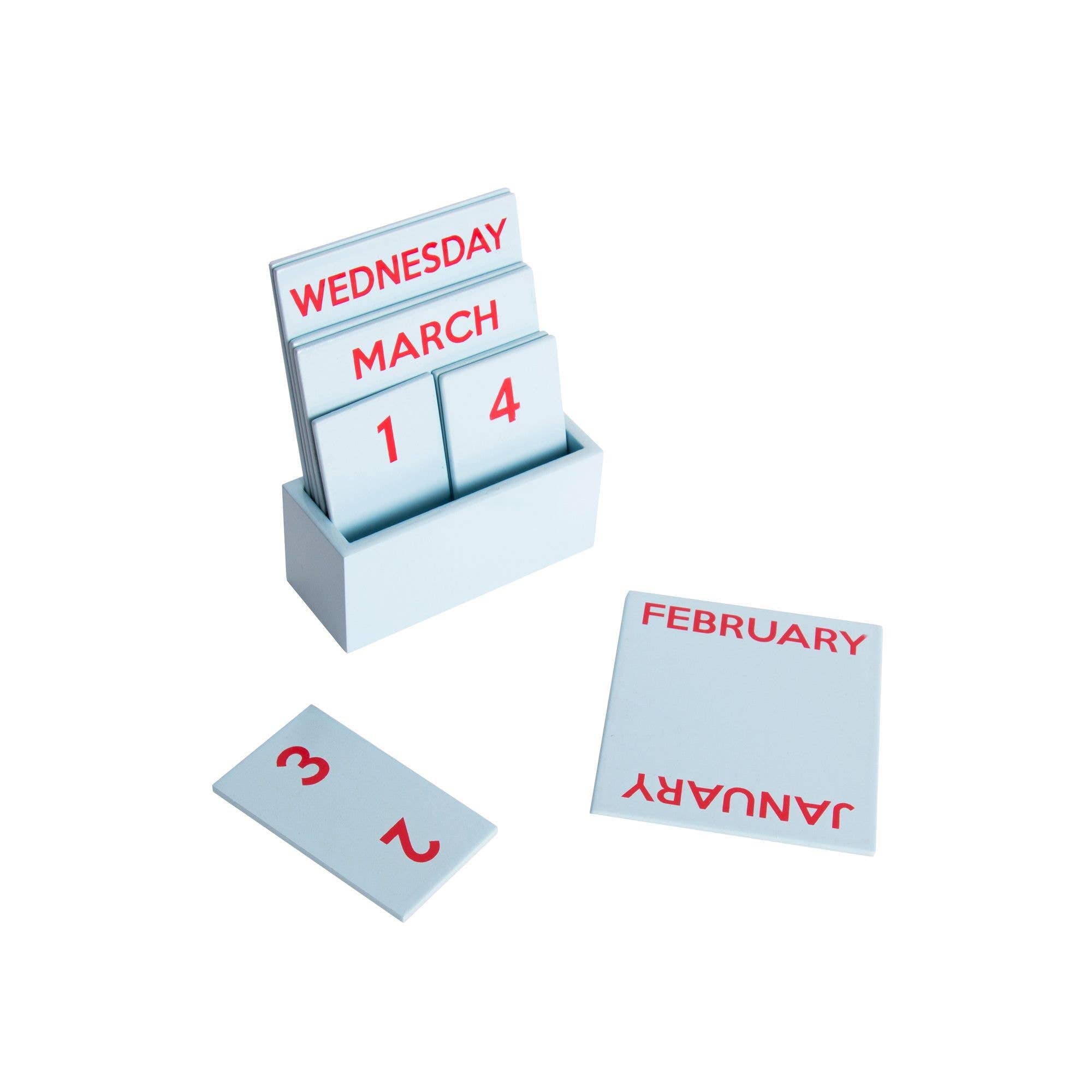 Hello Ferretti / HELLBLAUER KLEINER GLÄNZENDER VOLLFARBIGER KALENDER HF