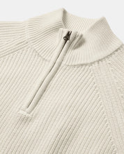 ANERKJENDT / AKSUNE PATENT HALF ZIP KNIT / Tofu
