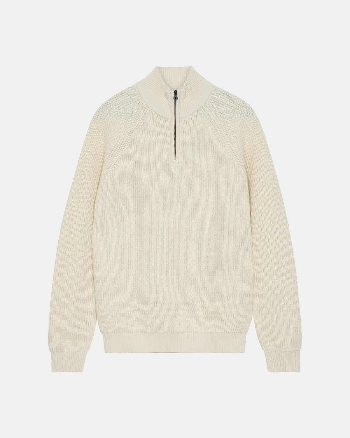 ANERKJENDT / AKSUNE PATENT HALF ZIP KNIT / Tofu
