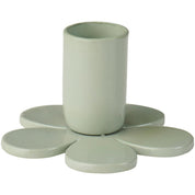 Ib Laursen / Kerzenhalter f/1,3 cm Kerze blumenförmig staubig grün / H: 2,5 Ø: 4,5