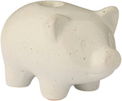 Ib Laursen / Kerzenhalter f/1,3 cm Kerze Schwein steingrau
