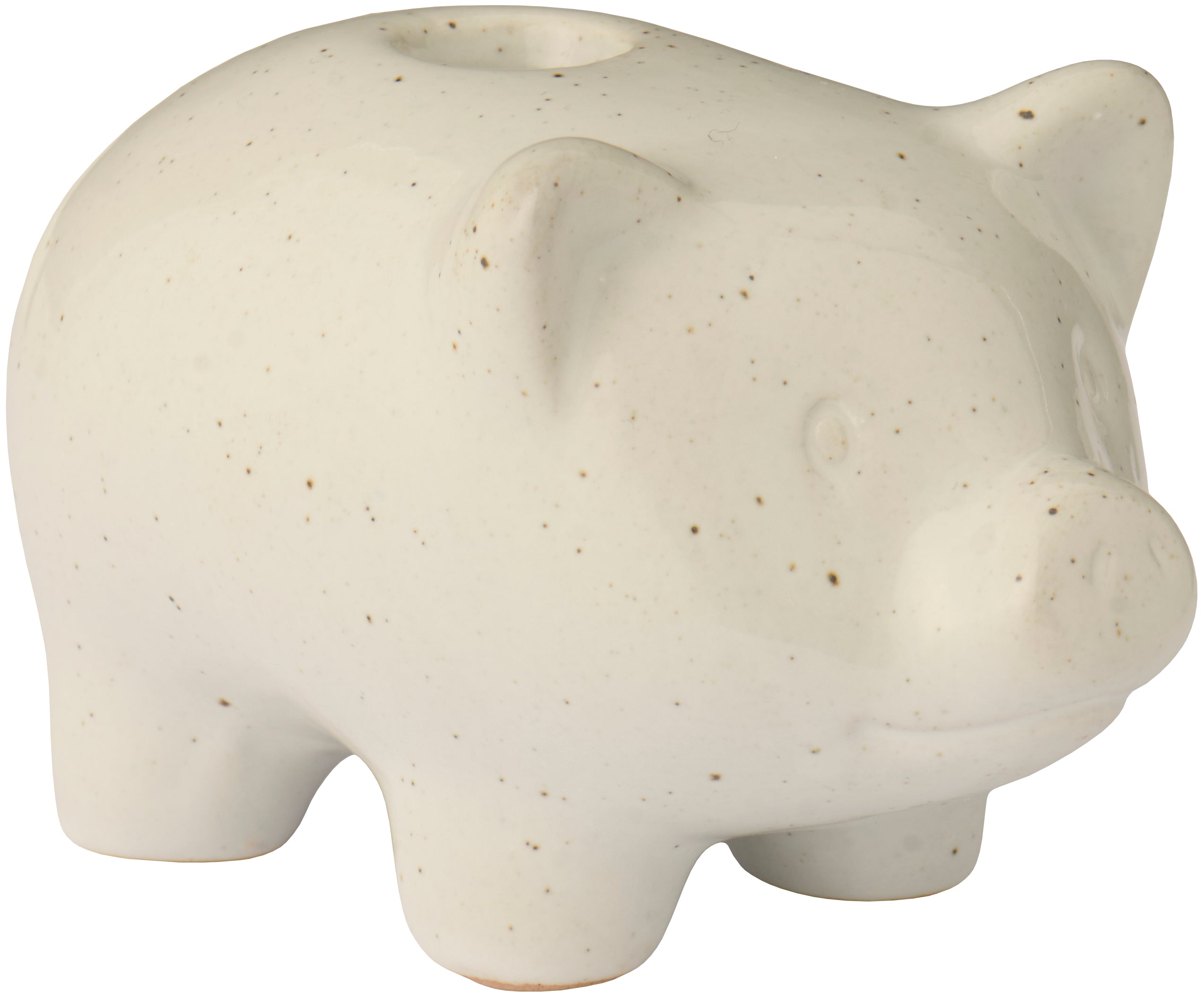 Ib Laursen / Kerzenhalter f/1,3 cm Kerze Schwein steingrau
