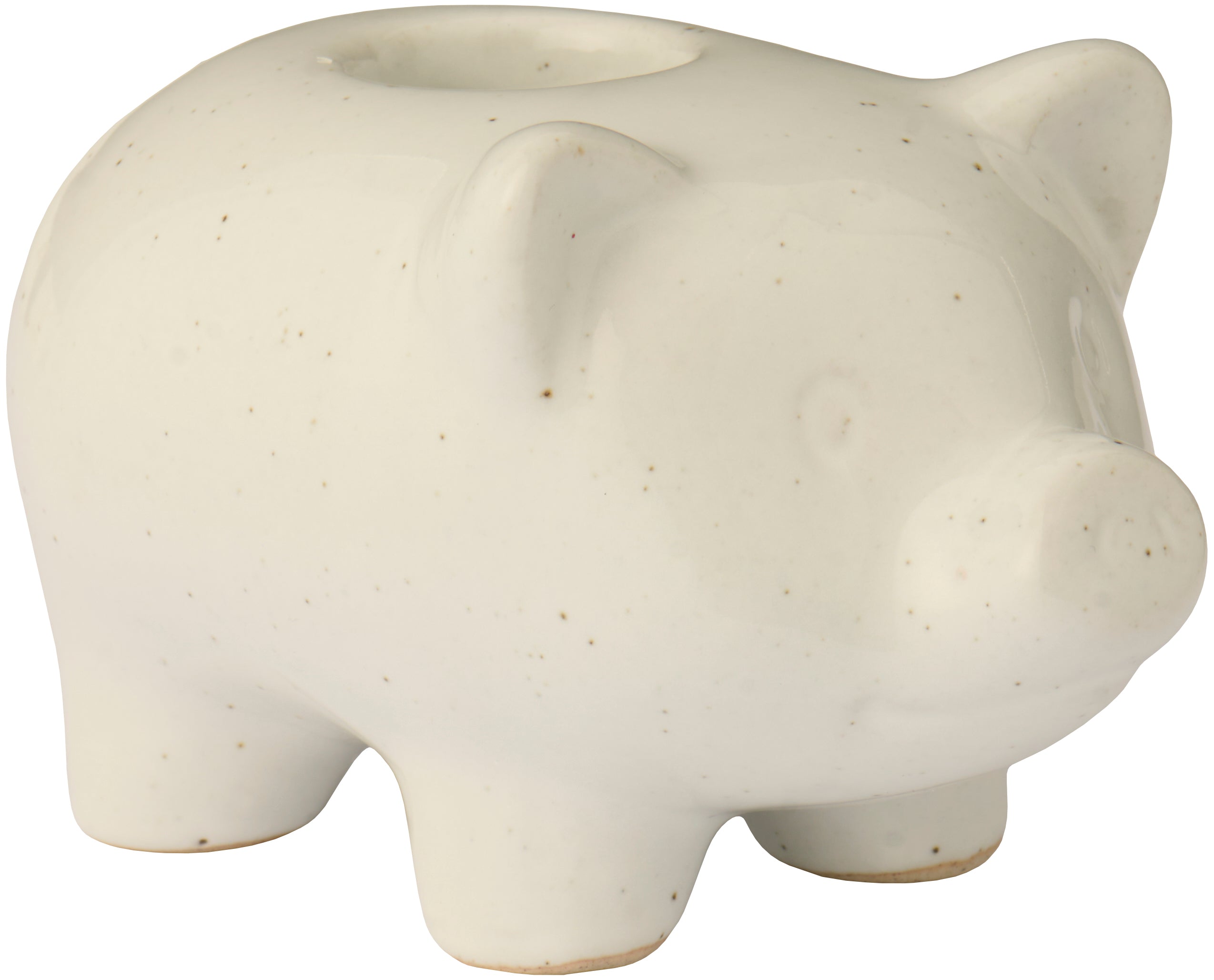 Ib Laursen / Kerzenhalter f/2,2 cm Kerze Schwein steingrau