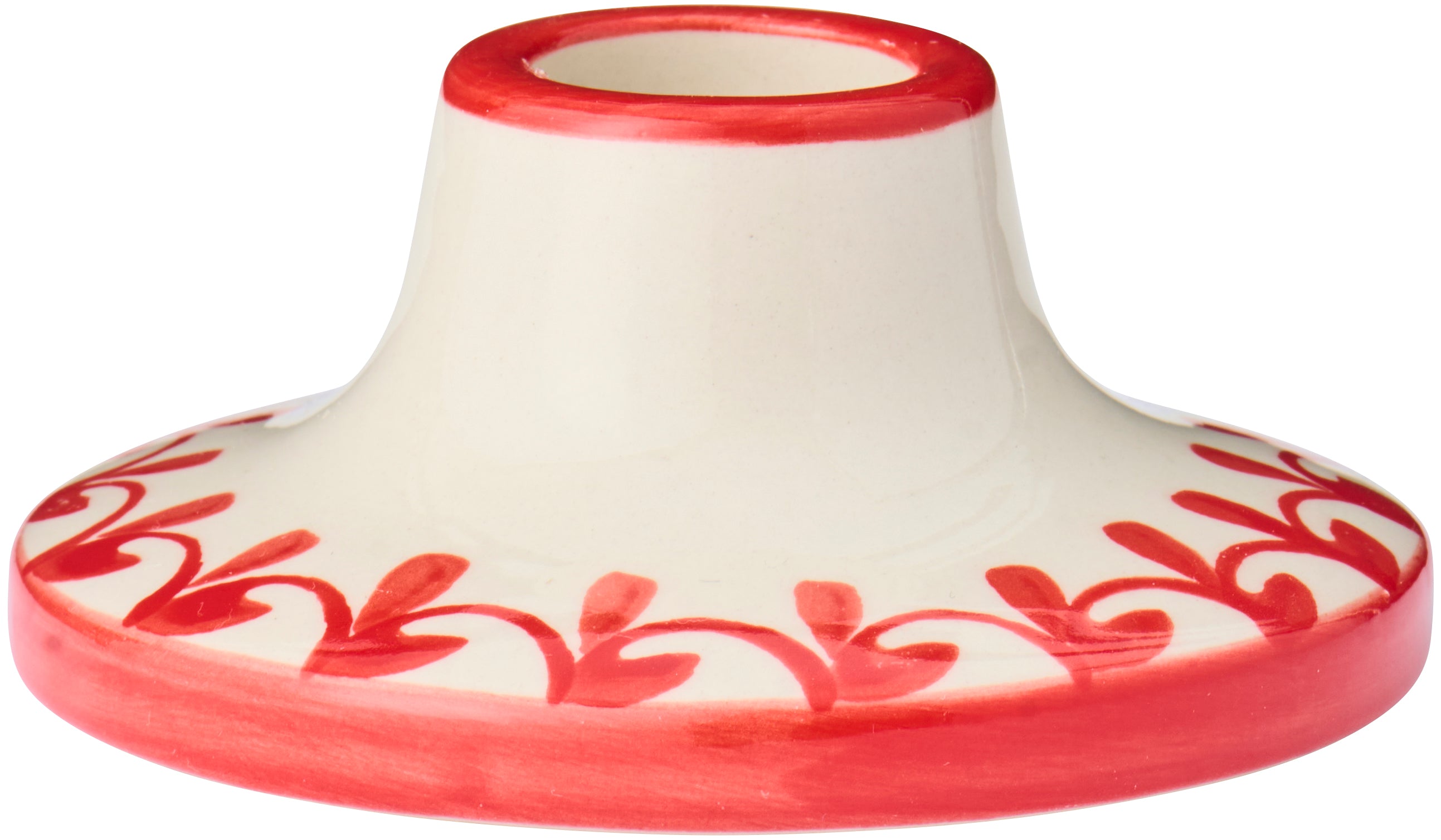 Ib Laursen / Kerzenhalter f/2,2 cm Kerze Muster und Kante in rot