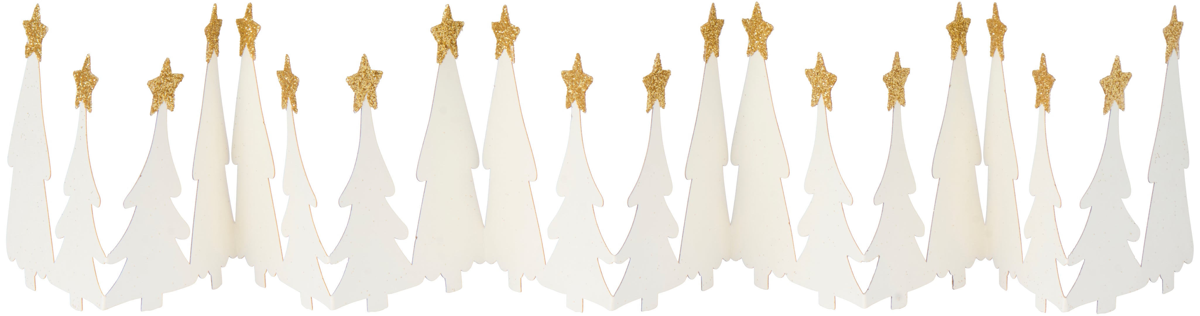 Ib Laursen / Weihnachts-Tischdekoration Weihnachtsbäume m/Sternen in Goldglitter selbststehend