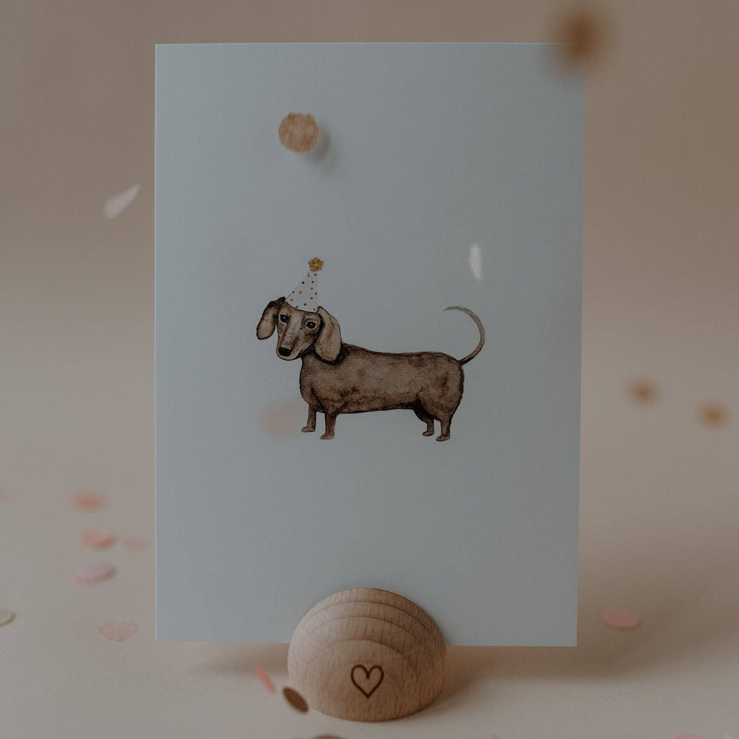 Eulenschnitt - Aquarellkarte Dachshund