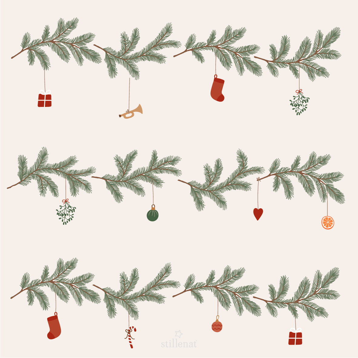 Ib Laursen / Serviette Weihnachtsgirlanden My Nostalgic Christmas 50 Stck