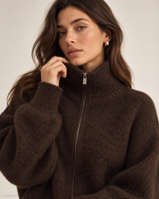 Gina Tricot / Knitted zip cardigan / Shavedchocolate (7927)