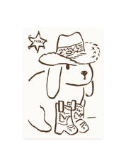 Postkarte Sheriff Bunny (Risographie) | Ostern