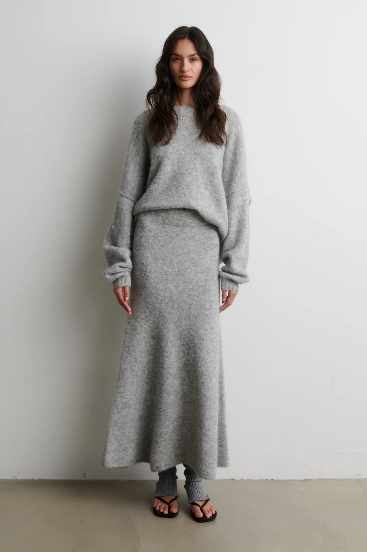 SECOND FEMALE / Pollenza Knit Skirt / Light Grey Melange