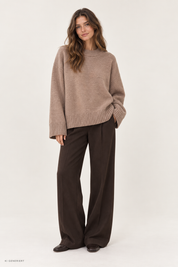 Gina Tricot / Crew neck knitted sweater / New camel (1538)