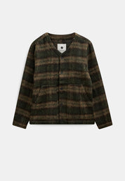 ANERKJENDT / AKDAN HEAVY TWILL CHECK OVERSHIRT / Forest night