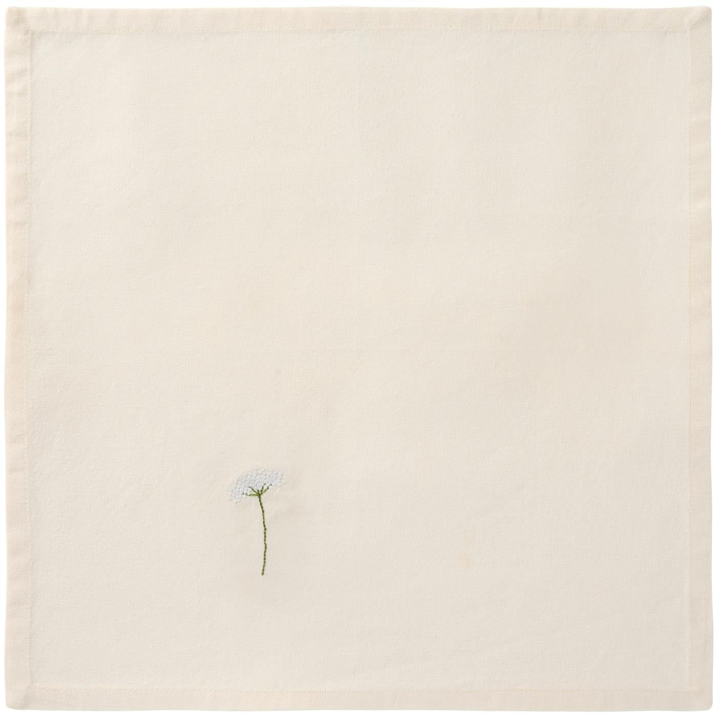 Ib Laursen / Stoffserviette Flora m/weißer Doldenblume butter