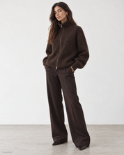 Gina Tricot / Knitted zip cardigan / Shavedchocolate (7927)