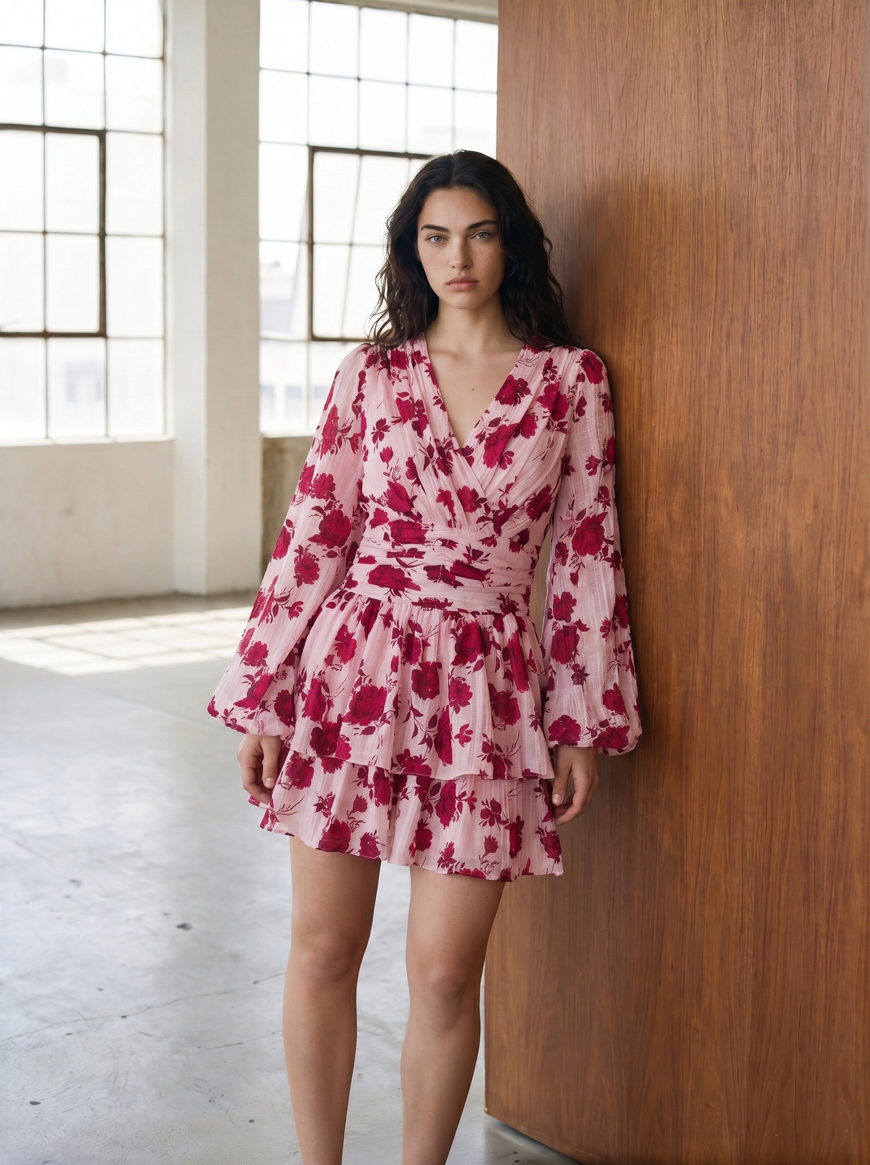 Gina Tricot / Mini dress / Red flower (3846)