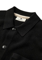 ANERKJENDT / AKSVEND NEEDLE RIB KNIT CARDIGAN / Caviar