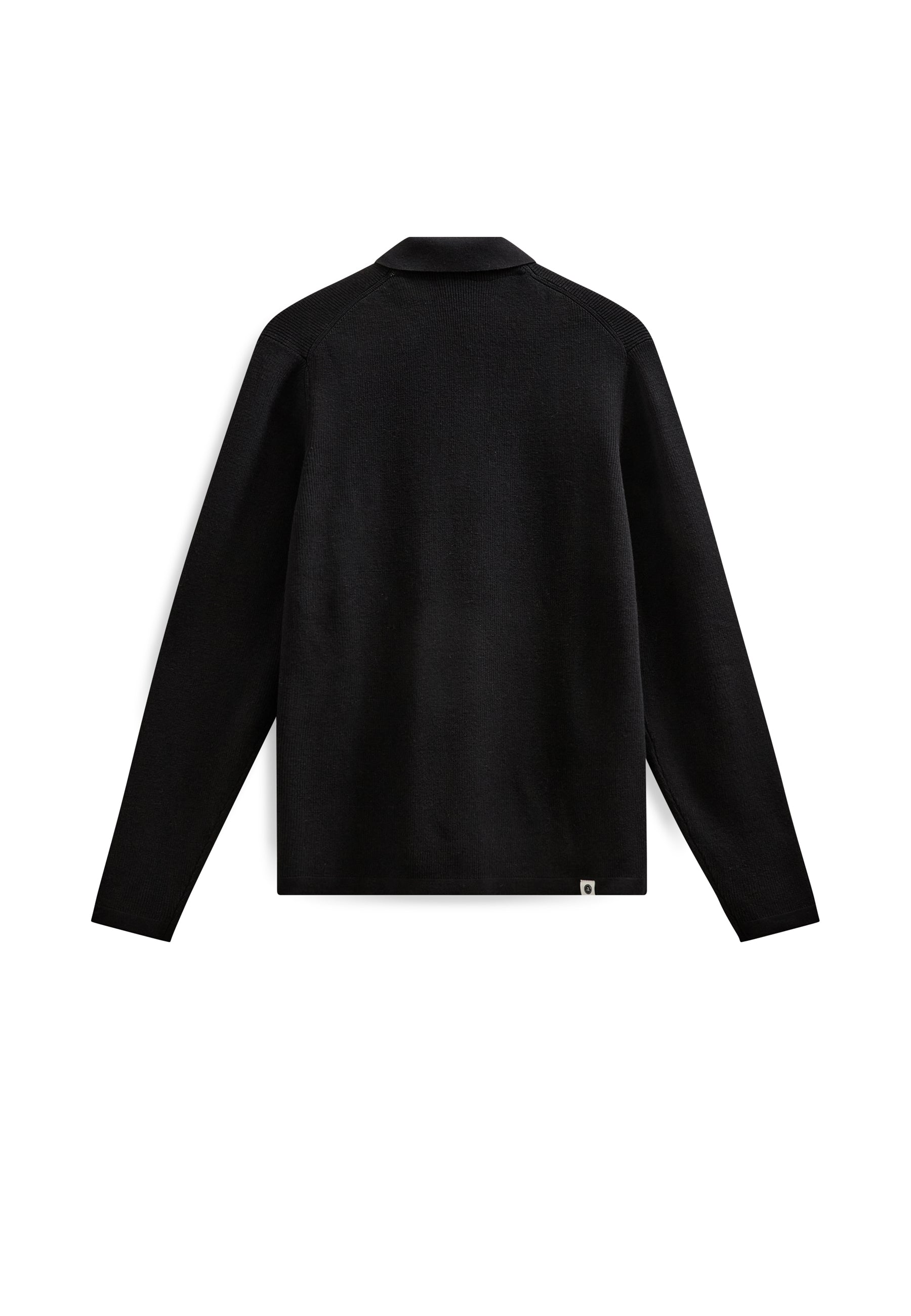 ANERKJENDT / AKSVEND NEEDLE RIB KNIT CARDIGAN / Caviar