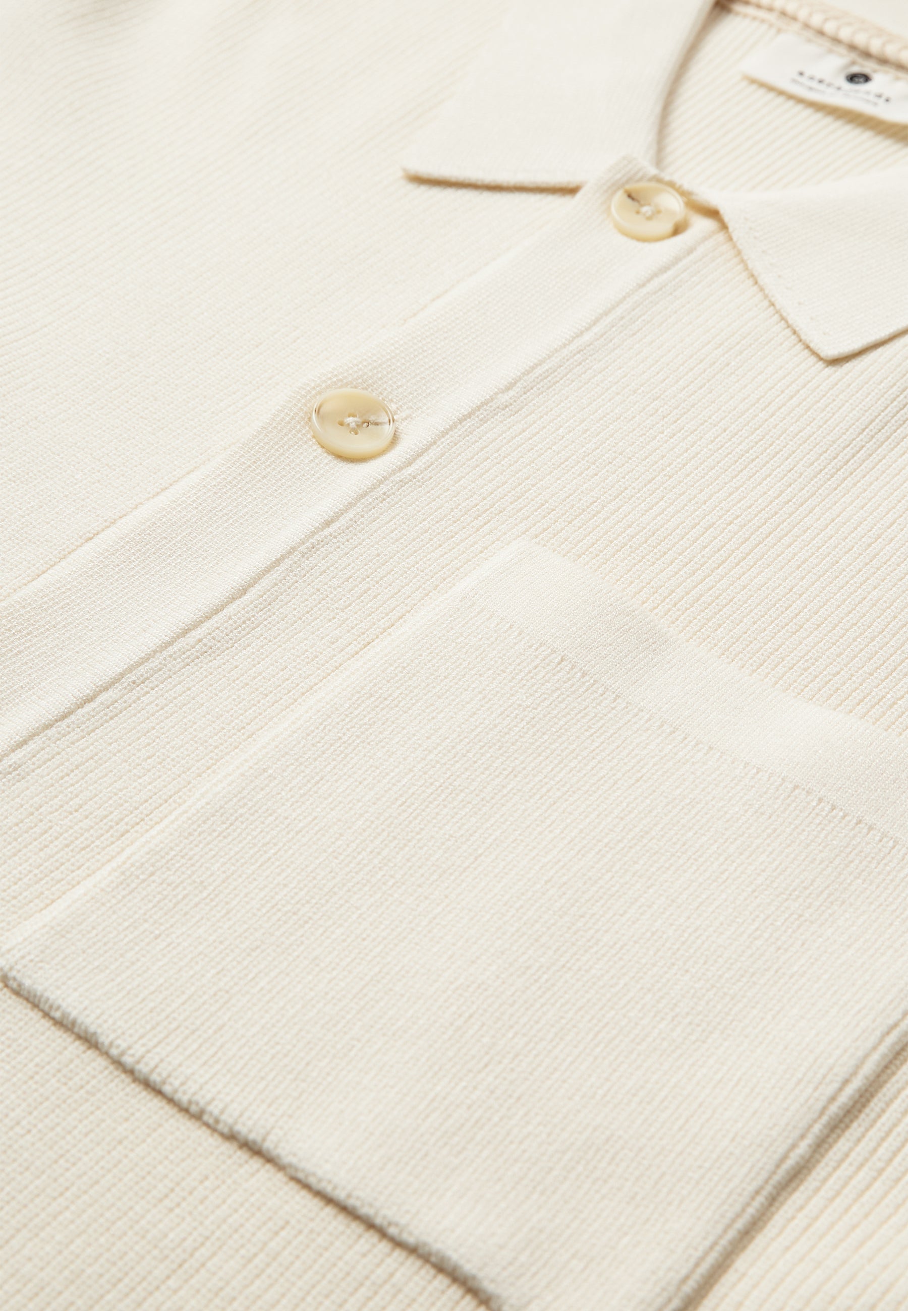 ANERKJENDT / AKSVEND NEEDLE RIB KNIT CARDIGAN / Tofu