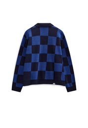 ANERKJENDT / AKSINUS CHECK MERINO KNIT / Sky Captain
