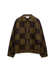 ANERKJENDT / AKSINUS CHECK MERINO KNIT / Forest night