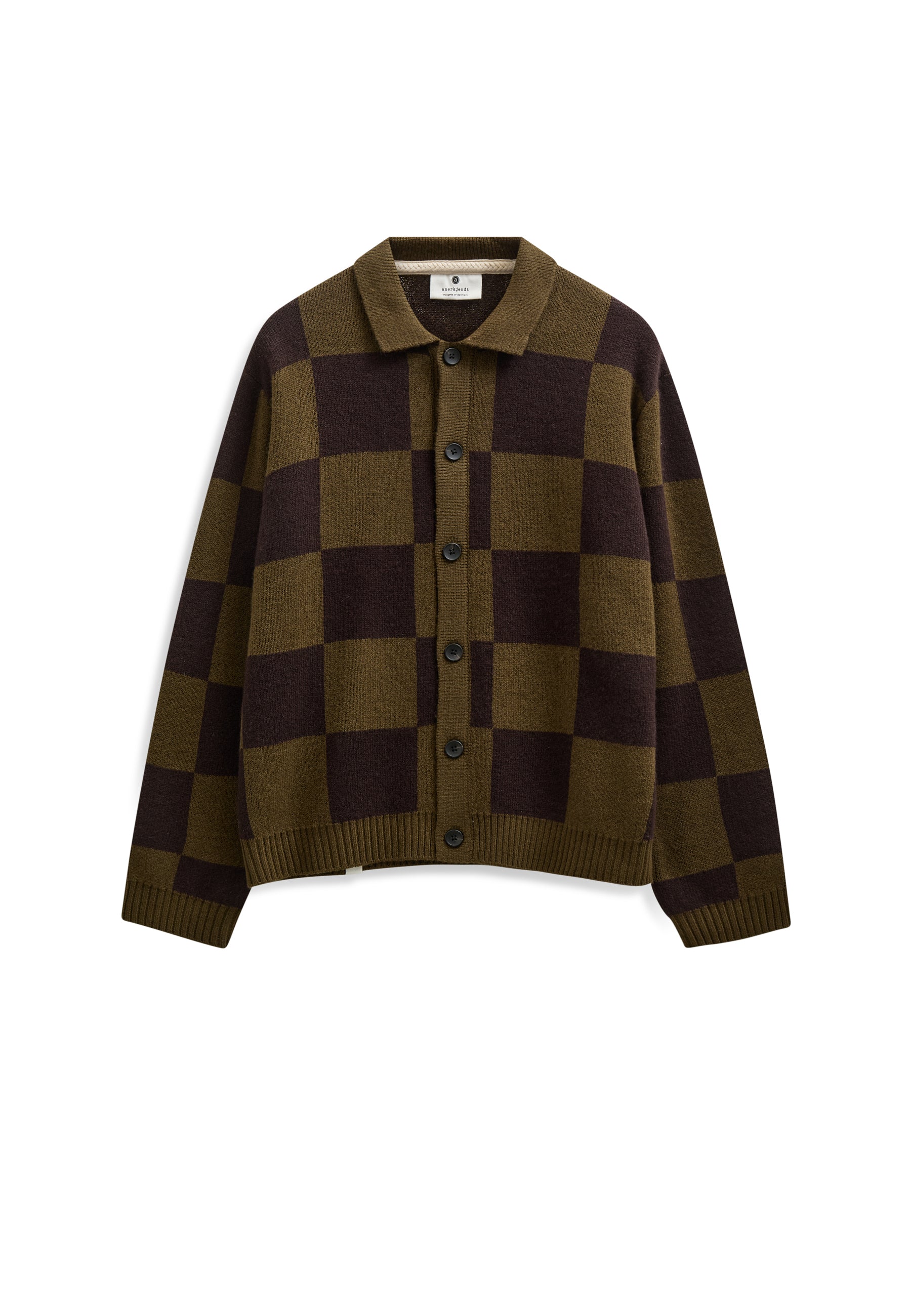 ANERKJENDT / AKSINUS CHECK MERINO KNIT / Forest night