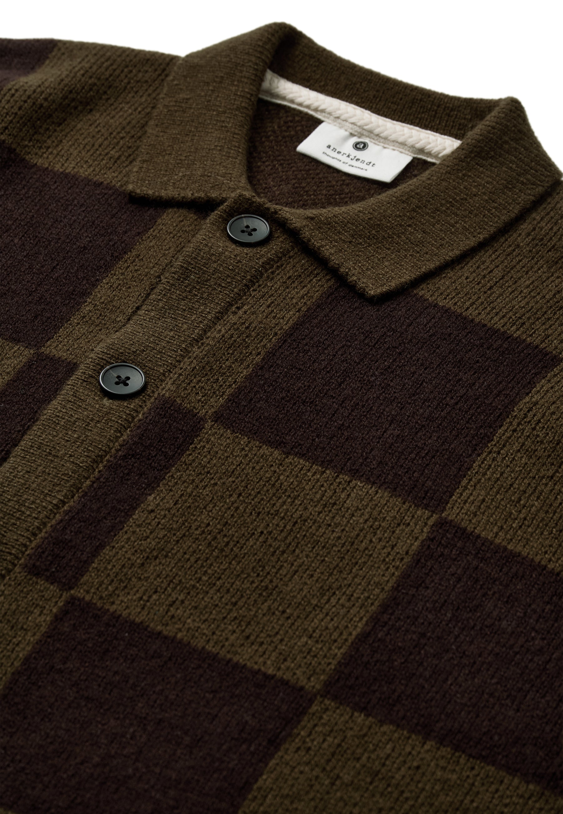 ANERKJENDT / AKSINUS CHECK MERINO KNIT / Forest night