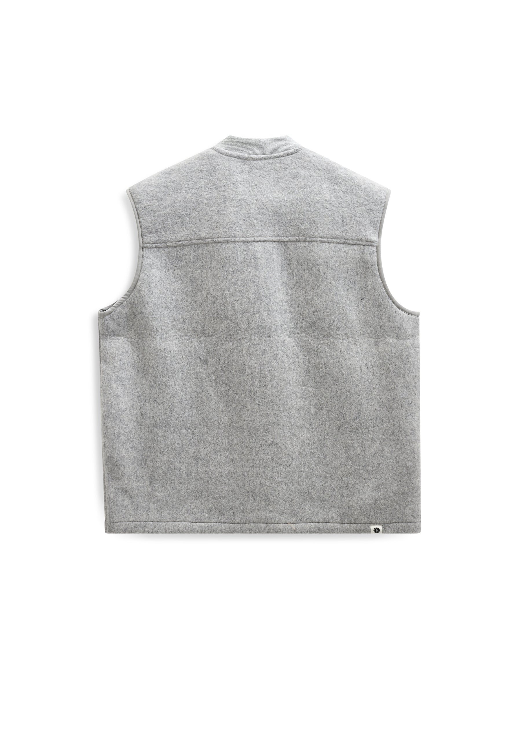 ANERKJENDT / AKROBIN BOILED WOOL GILET / Light grey mel