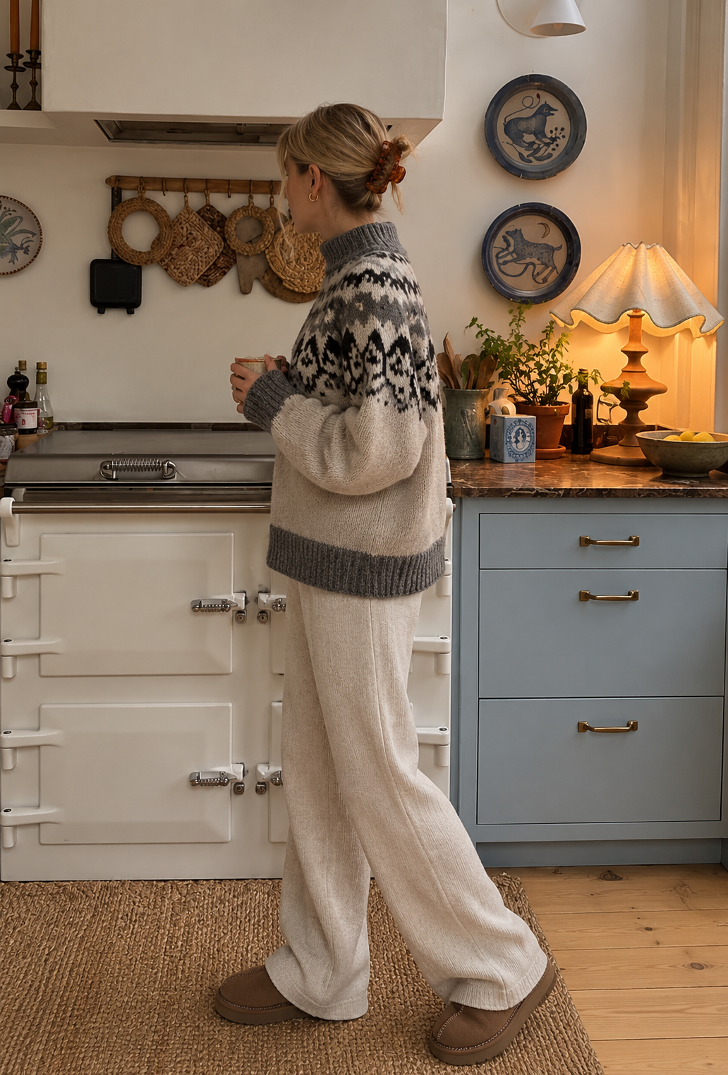 Gina Tricot / Fair isle knitted sweater / Beige melange (1186)