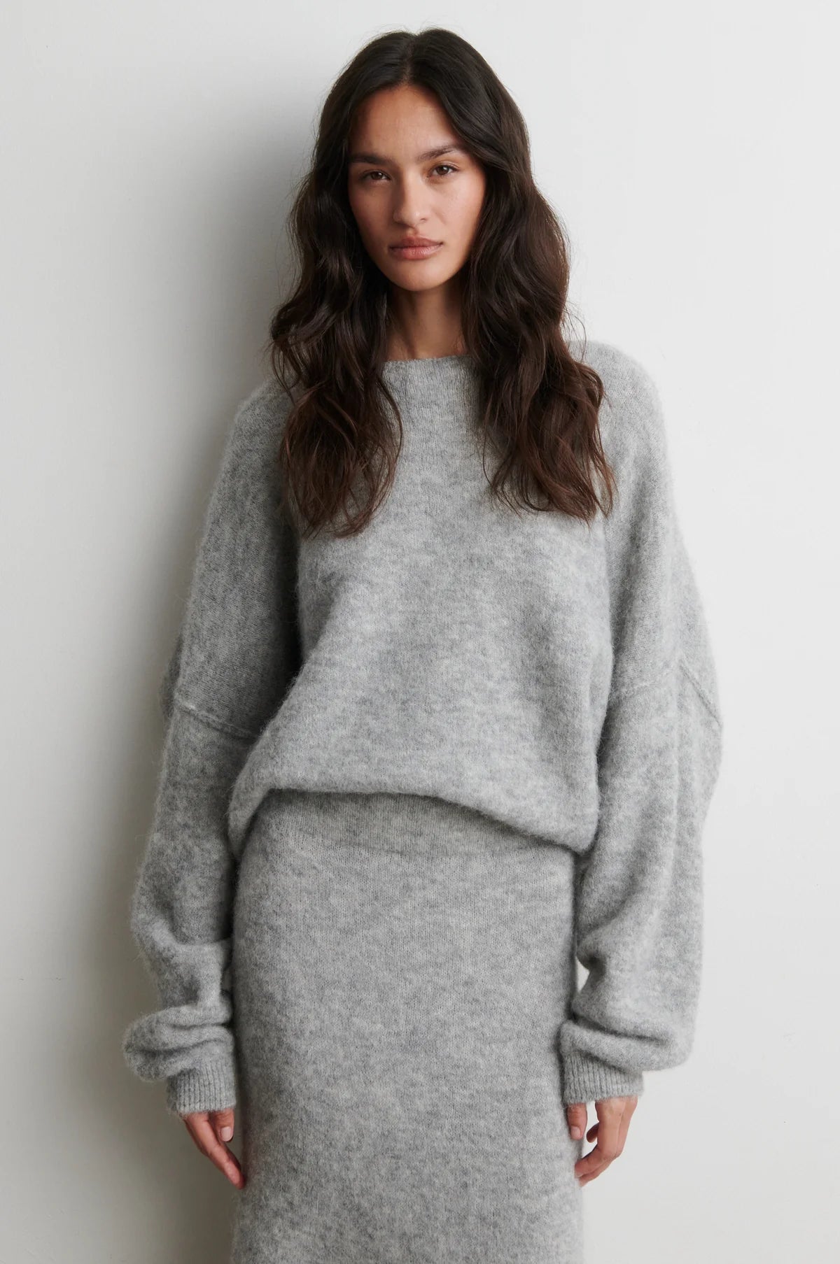 SECOND FEMALE / Pollenza Knit Pullover / Light Grey Melange