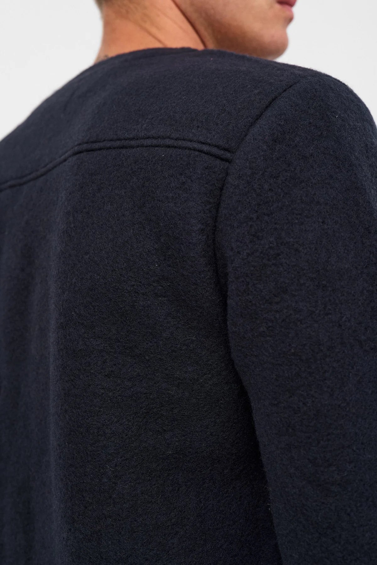 ANERKJENDT / AKSIGURD BOILED WOOL OVERSHIRT / Sky Captain