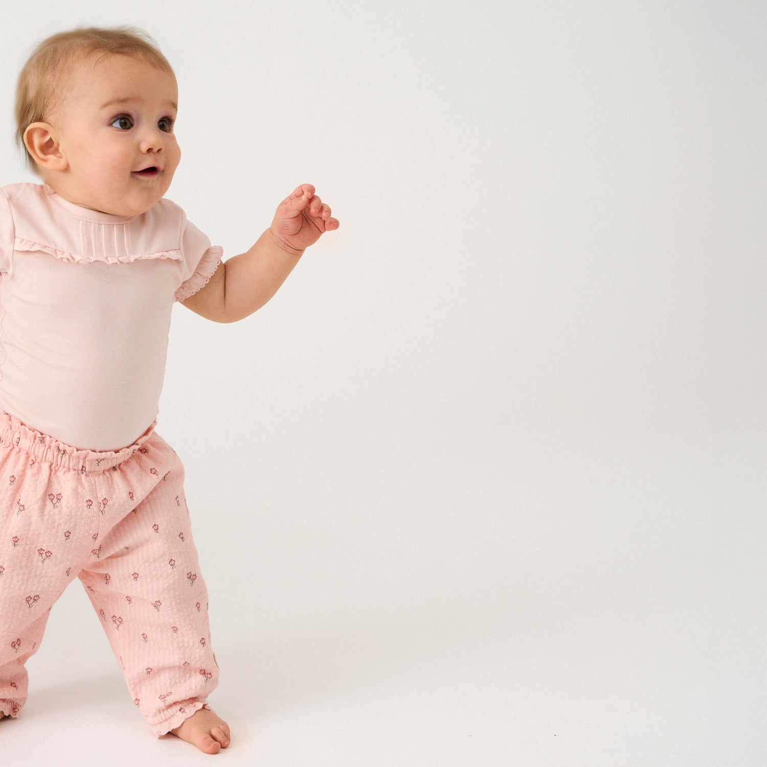 Minymo / Pants AOP w. Lining / Peach Blush