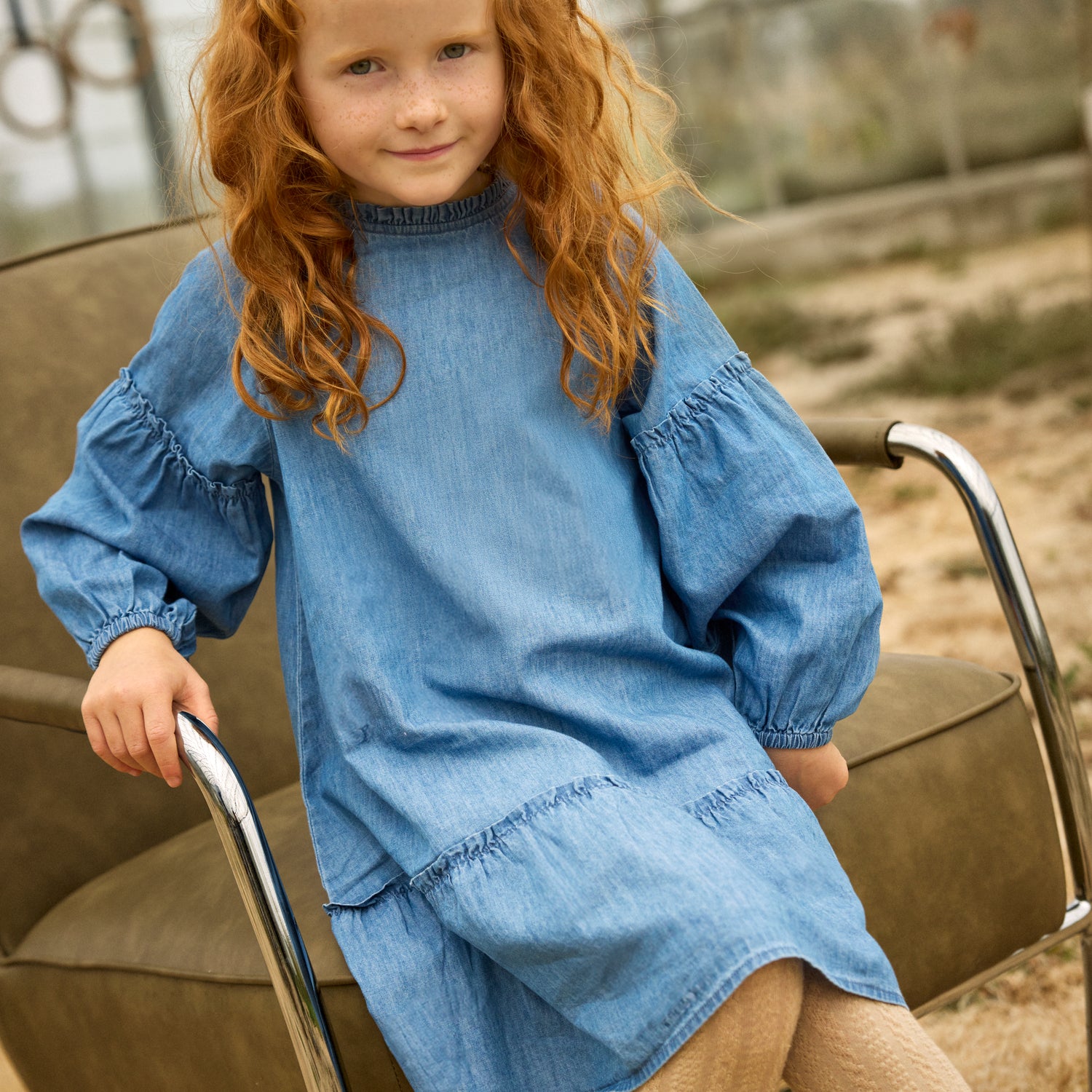 Minymo / Dress LS Chambray / Faded Denim