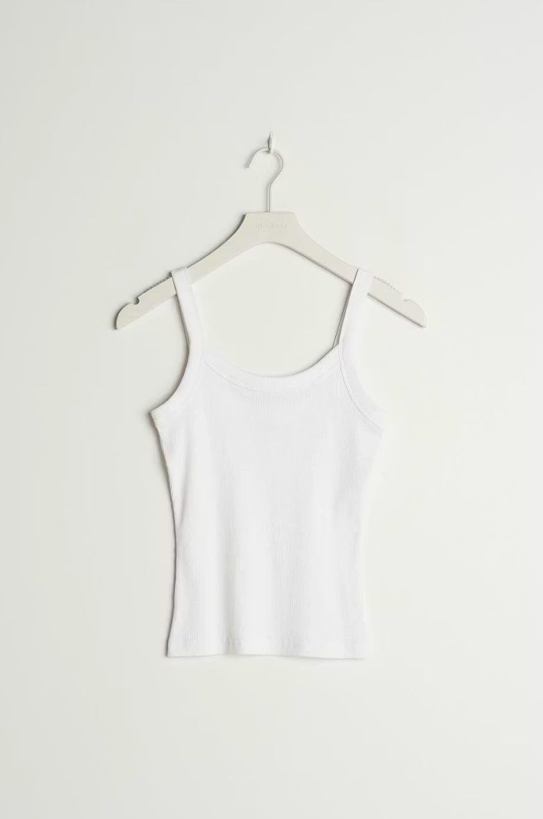 Gina Tricot / Basic rib singlet / White (1000)