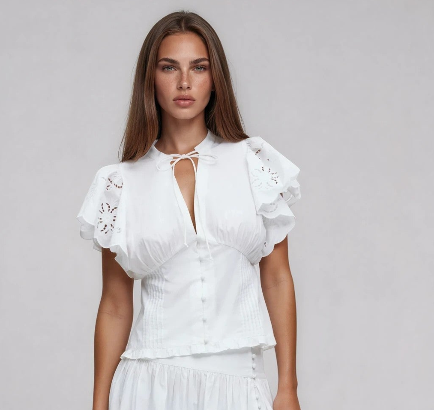 Gina Tricot / Anglaise blouse / White (1000)